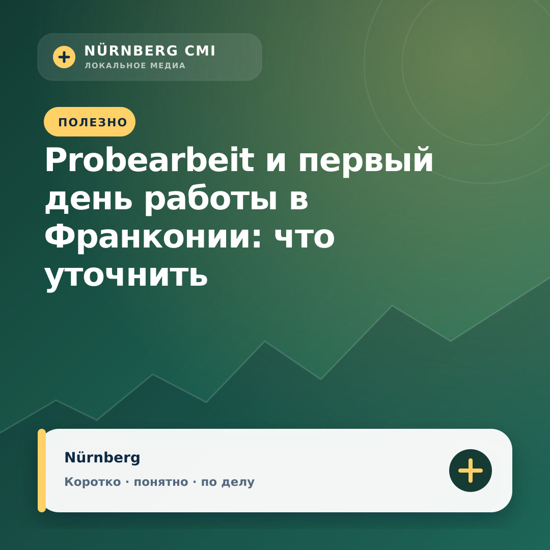 Probearbeit и первый день работы в Франконии: что уточнить