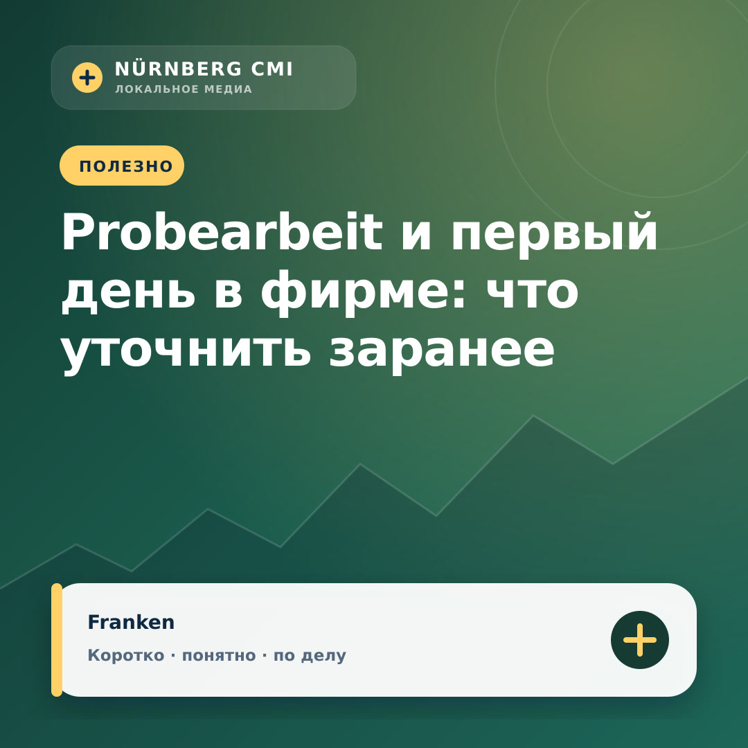 Probearbeit и первый день в фирме: что уточнить заранее